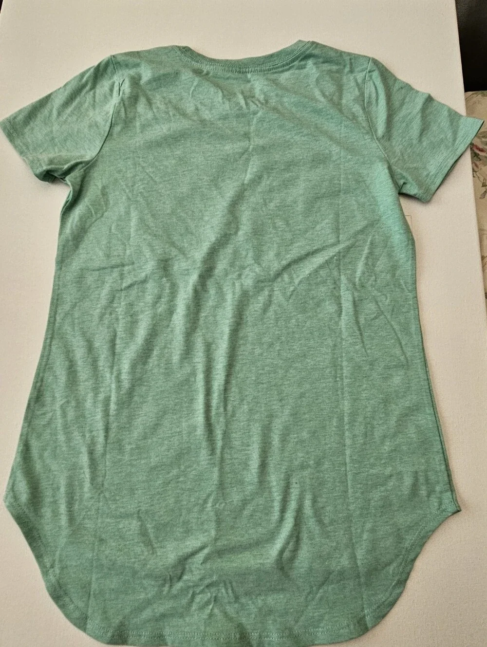 Star Wars Girls' Mint Green Tee with Gold Foil Logo and Rainbow Accent XL